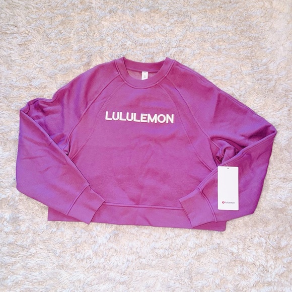 lululemon athletica Tops - Lavender Lux Light Ivory Scuba Oversized Pullover *Wordmark Lululemon